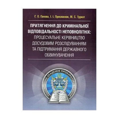 Зображення Притягнення до кримінальної відповідальності неповнолітніх. Процесуальне керівництво досудовим розслідуванням та підтримання державного обвинувачення